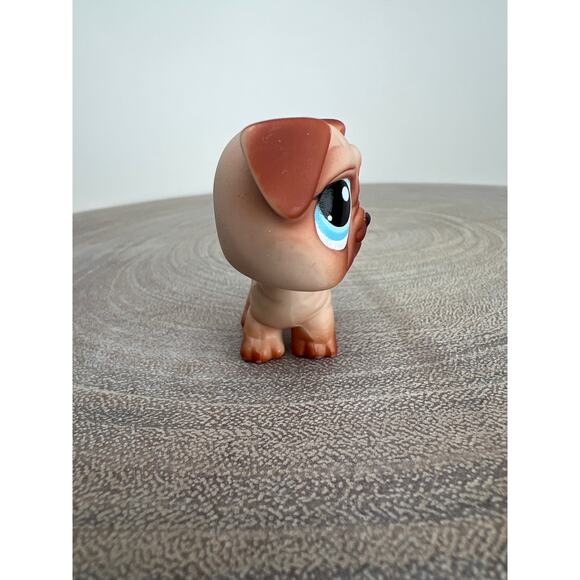 Littlest Pet Shop LPS Brown Pug #1313 Blue Eyes 2007 - Picture 4 of 6